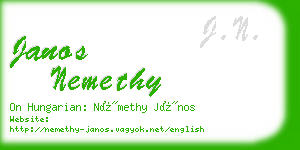 janos nemethy business card